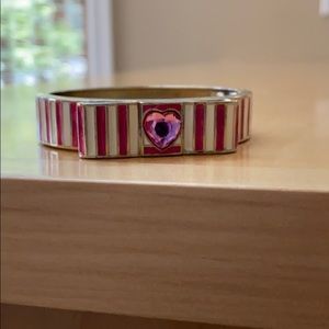 Betsey Johnson pink and white bow bracelet